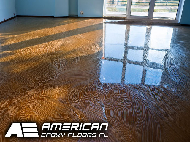 beautiful epoxy floor resurfacing with texture indoors