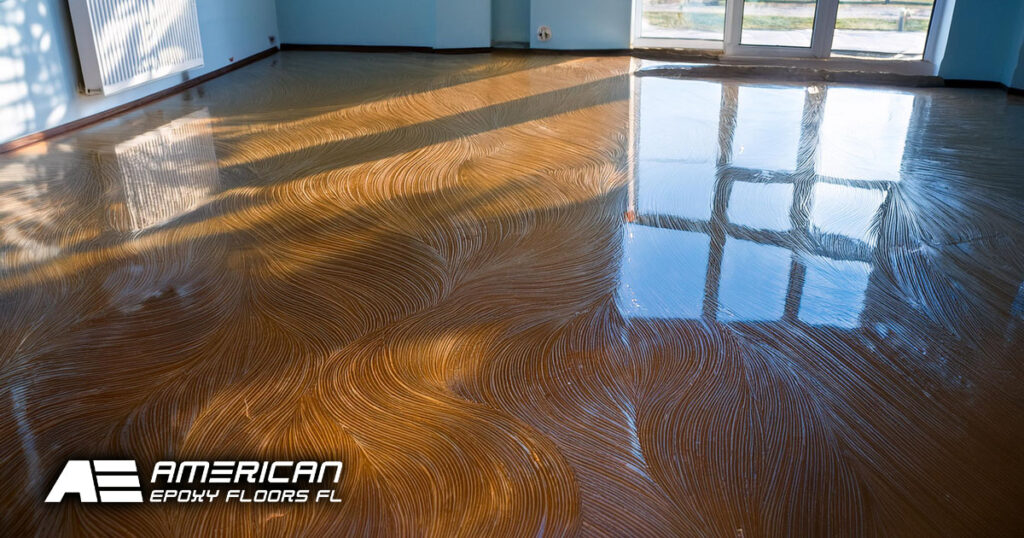 beautiful epoxy floor resurfacing with texture indoors